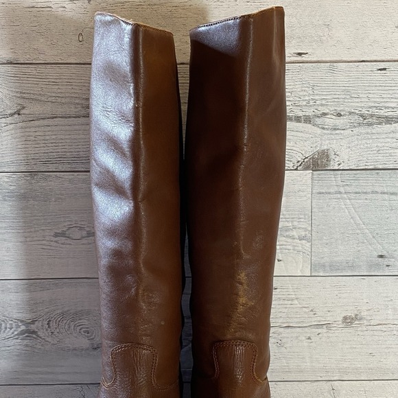 White Mountain Boots Womens 8.5 Brown Leather Pointed Riding Buckle Strap Tall - Picture 5 of 16